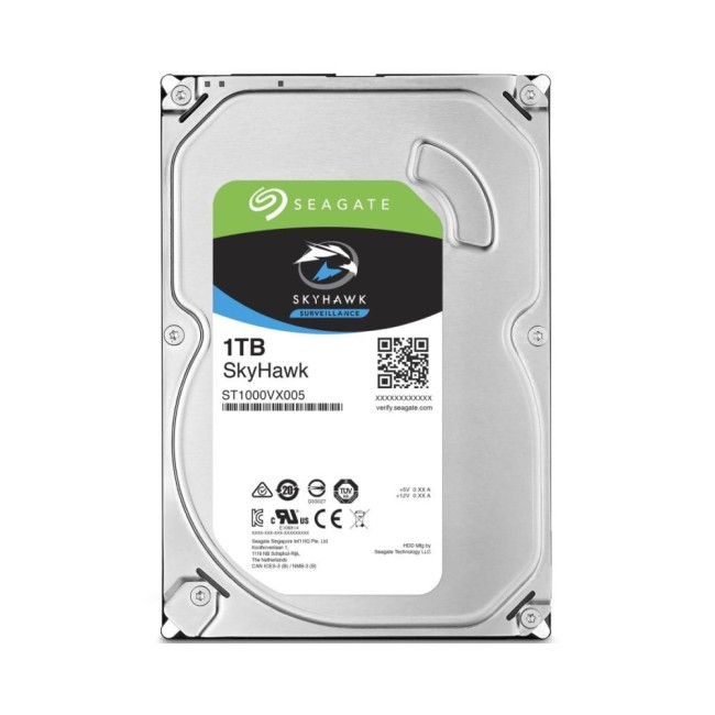 Seagate SkyHawk ST1000VX005 1TB videovalve kõvaketas • SATA 6GB/s 180MB/s 64MB 3,5" 5.6W ST1000VX005
