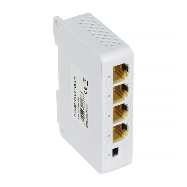 SPT-POE/3-POE-DIN Extender/Switch 3*10/100Mbps PoE out 1*10/100/1000 Mbps PoE in (Uplink) SPT-POE/3-POE-DIN