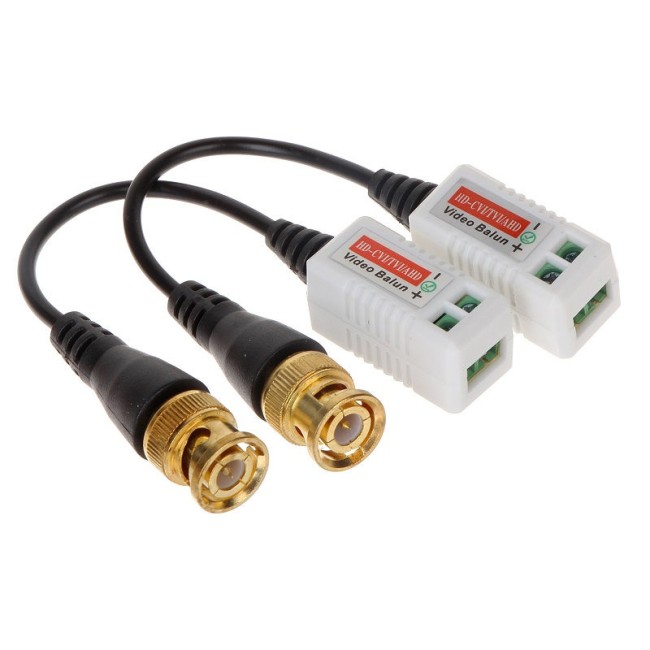 Passiivne CVI TVI(Turbo HD) AHD CVBS keerupaari adapter (2tk) • video • kaabliga kruviklemm TR-1D*P2