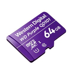 Western Digital Purple QD101 WDD064G1P0C 64GB microSD mälukaart spetsiaalselt turvakaameratele Western Digital Purple QD101 WDD064G1P0C 64GB microSD mälukaart spetsiaalselt turvakaameratele