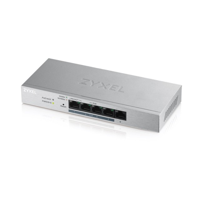 ZyXEL GS1200-5HP-EU0101F 5 Gigabit pordiga manageeritav switch • 4 PoE+ (30W) porti, kokku 60W ZyXEL GS1200-5HP-EU0101F 5 Gigabit pordiga manageeritav switch • 4 PoE+ (30W) porti, kokku 60W