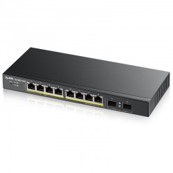 ZyXEL manageeritav PoE switch • 8*GbE PoE + 2*GbE SFP • 77W PoE budget • vaikne