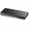 ZyXEL manageeritav PoE switch • 8*GbE PoE + 2*GbE SFP • 77W PoE budget • vaikne