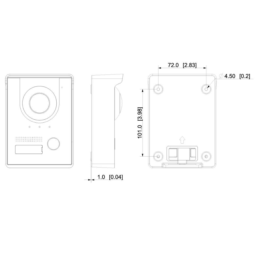 Dahua VTM05R pindpaigalduse adapter-vihmakate VTO2202F-P-S2 video-fonosüsteemi välisosale – pilt 3