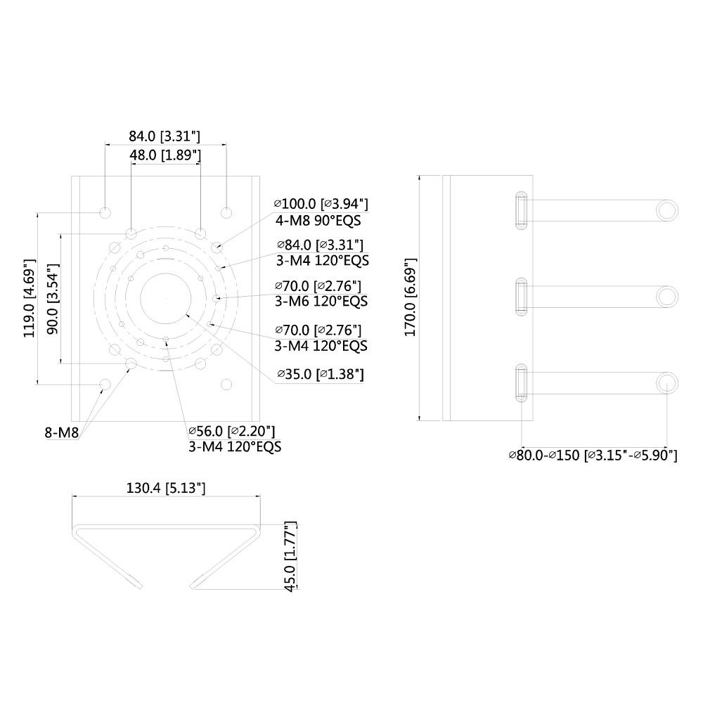 Dahua PFA150-V2 kaamerate postile paigaldamise adapter – pilt 2