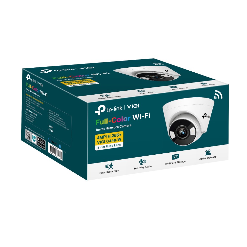 TP-Link VIGI-C440-W 4MP Full-Color Wi-Fi Turret Network Camera 4mm(79°) LED 30m – pilt 7
