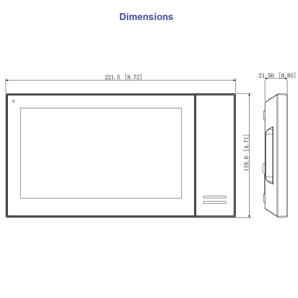 Dahua VTH2421FB-P IP video-fonosüsteemi monitor • 7" 1024x600 12VDC / 48V PoE(802.3af) must