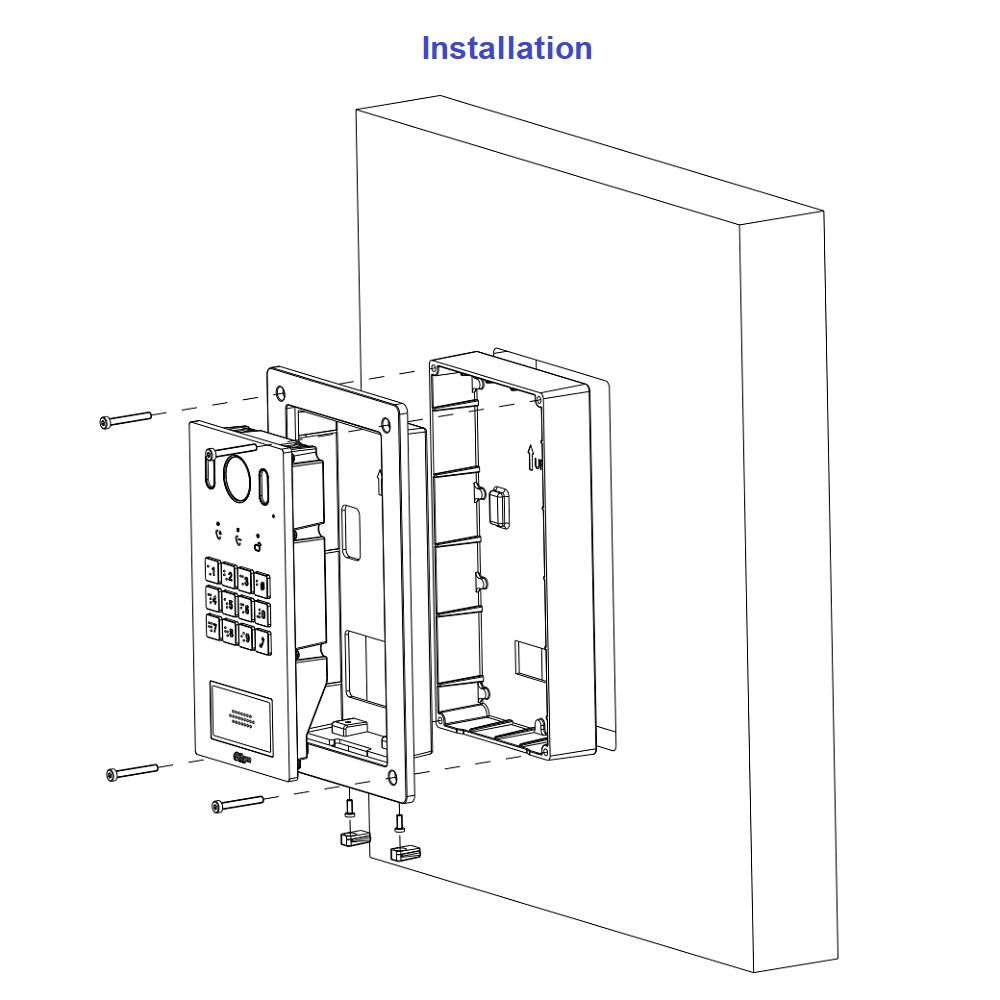 Dahua VTM116-01 IP video-fono uksetelefoni välisosa süvispaigaldamise adapter – pilt 4