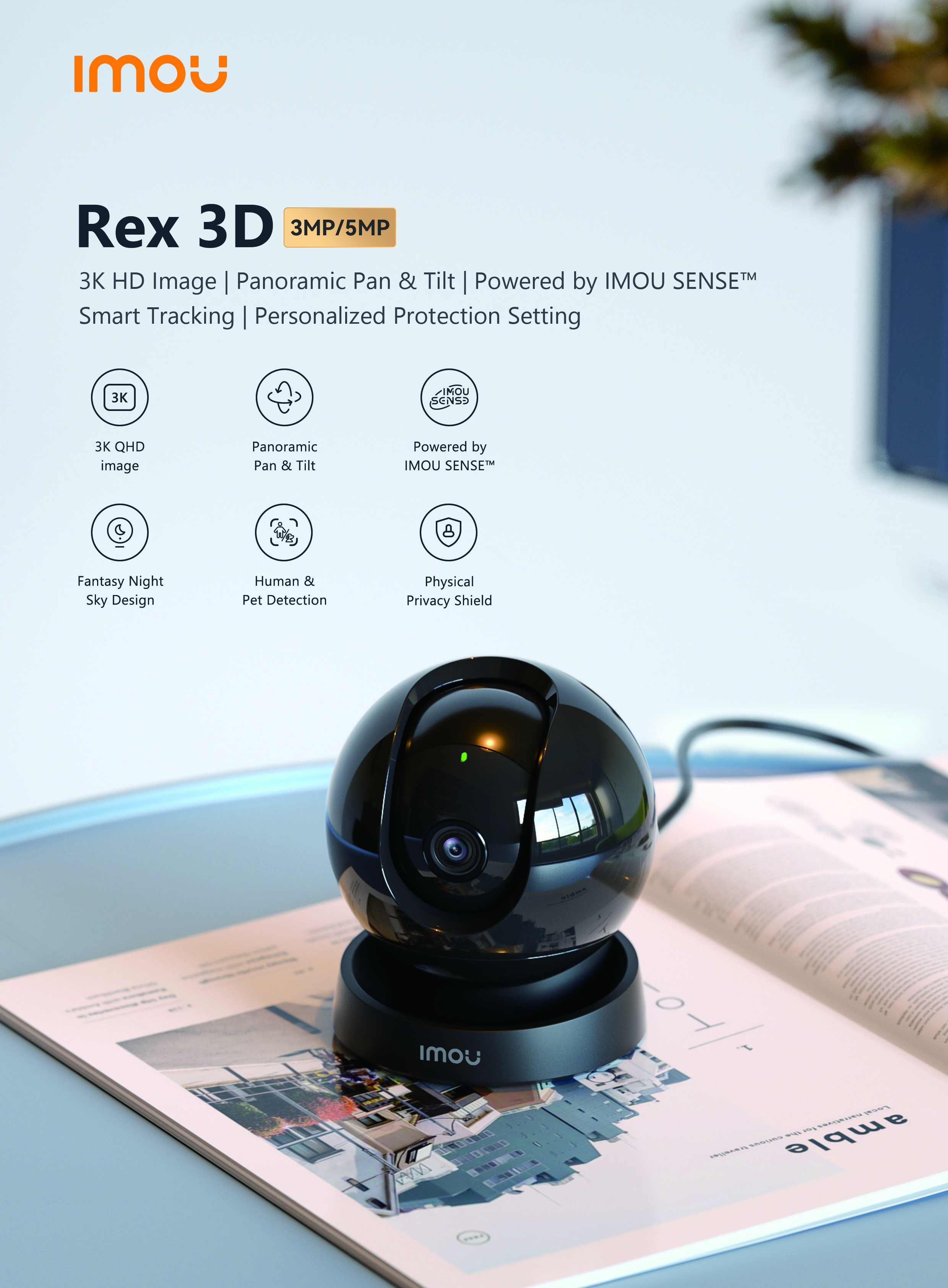Imou Rex 3D 5MP juhitav Wi-Fi IP kaamera – pilt 5