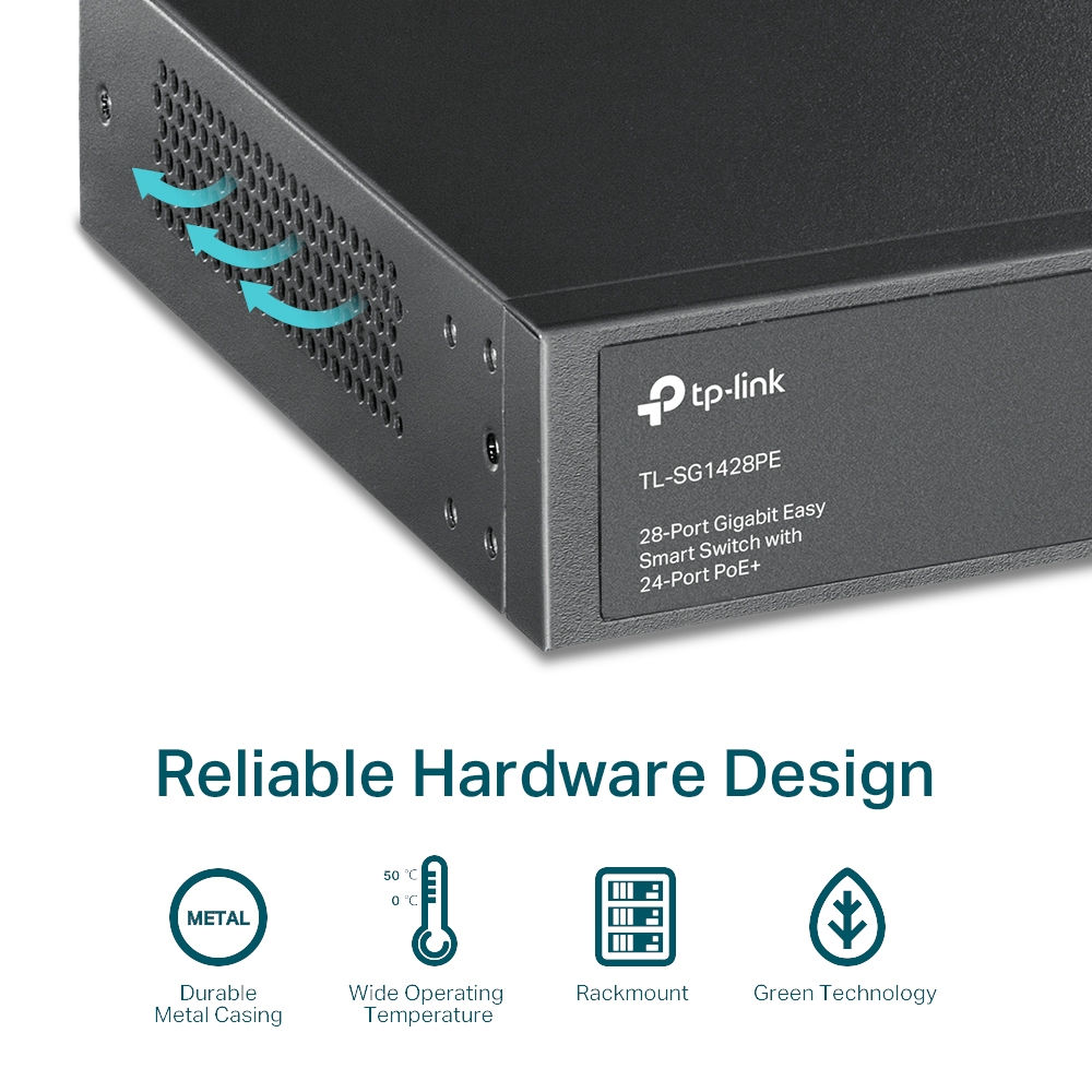 TP-Link TL-SG1428PE 28-Port Gigabit Easy Smart PoE Switch with 24-Port PoE+ – pilt 6