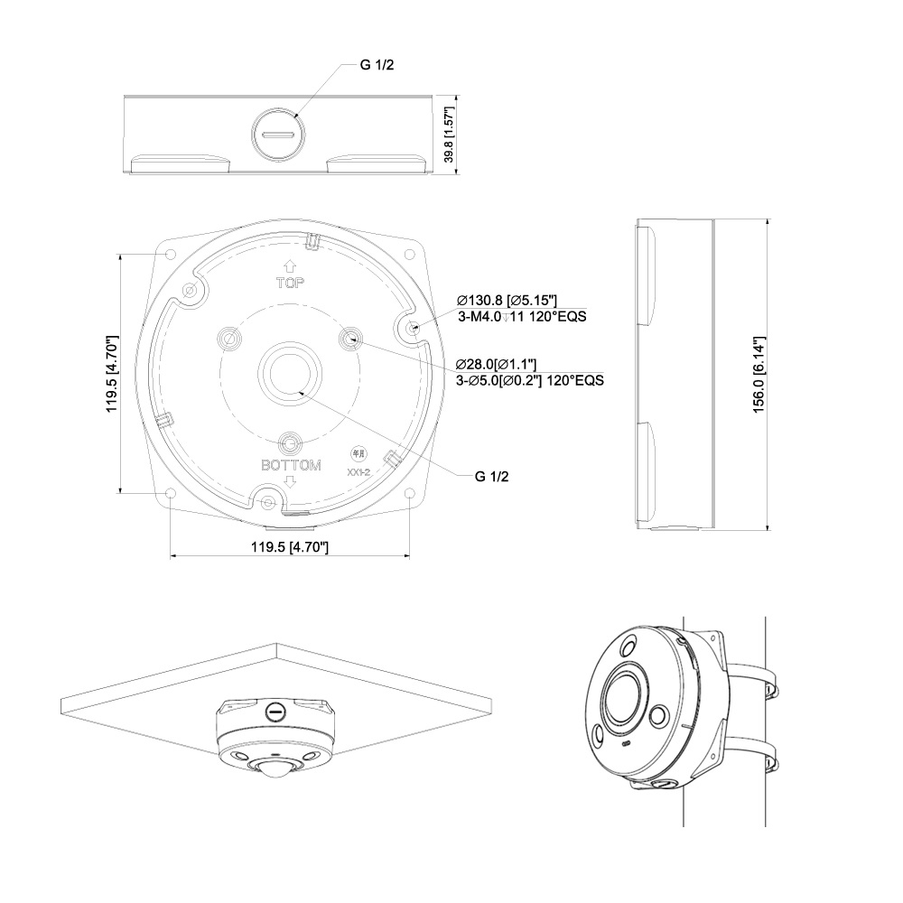 Dahua PFA132-E Water-proof Junction Box – pilt 2