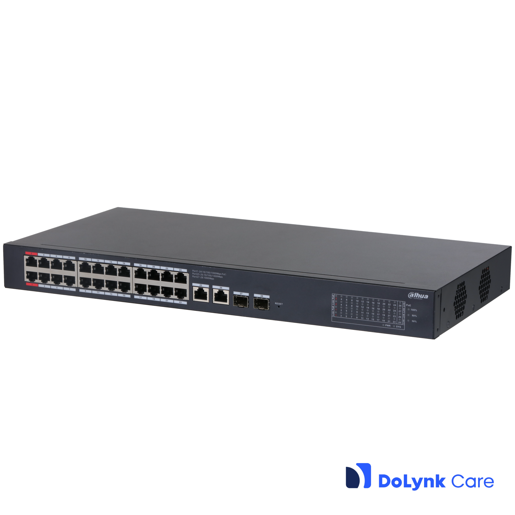 Dahua CS4228-24GT-240 28-Port Cloud Managed Desktop Gigabit Switch with 24-Port PoE – pilt 2