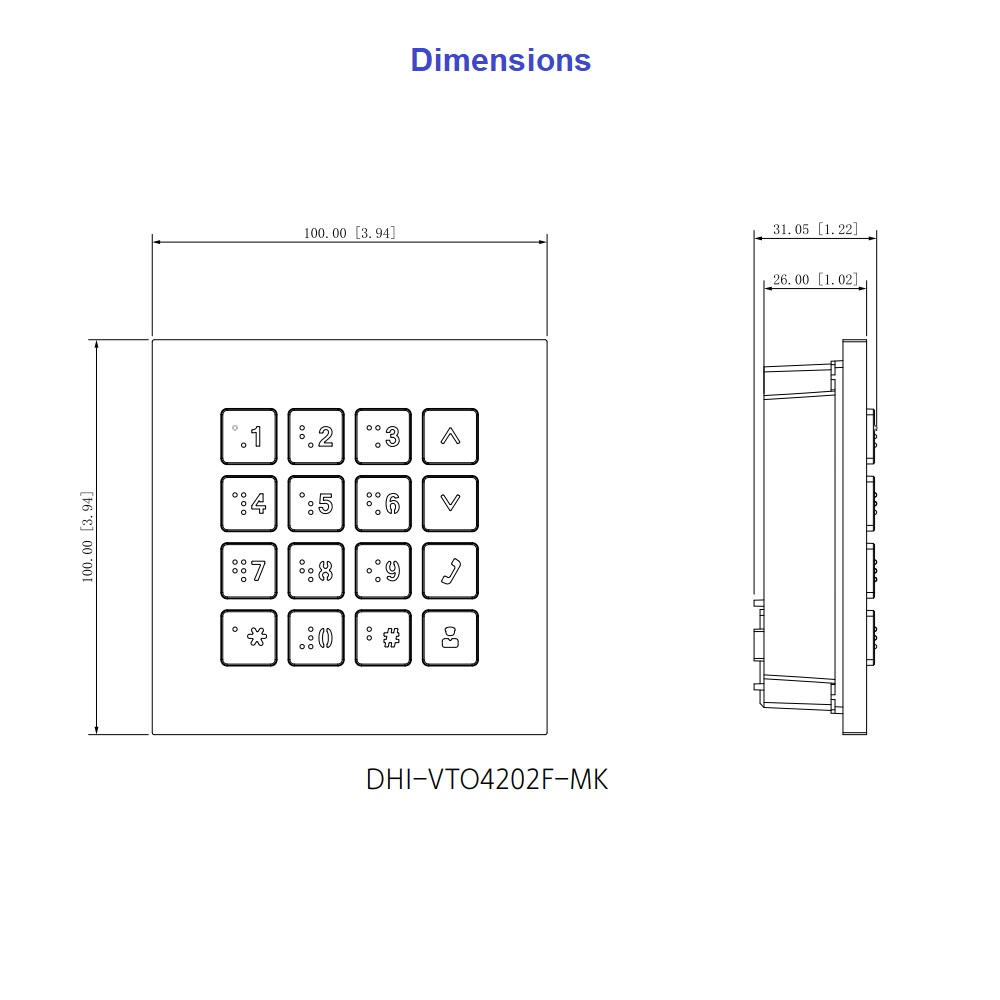 Dahua VTO4202F-MK Keyboard Module for Modular Outdoor Station VTO4202F – pilt 3