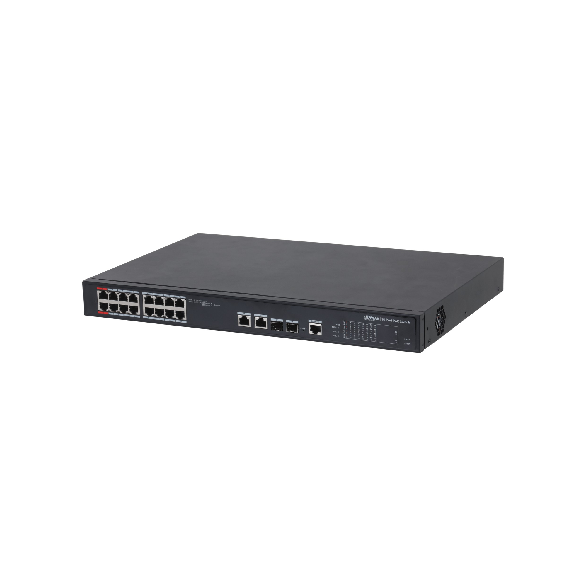 Dahua PFS4218-16ET-240-V3 16-port 100 Mbps + 2-port Gigabit Managed PoE Switch