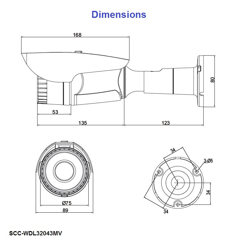 Shany 2.4MP HDCVI IP66 WDR minibullet IR30m, mootor 7-22mm 0.05Lux 1/3" 25fp – pilt 2