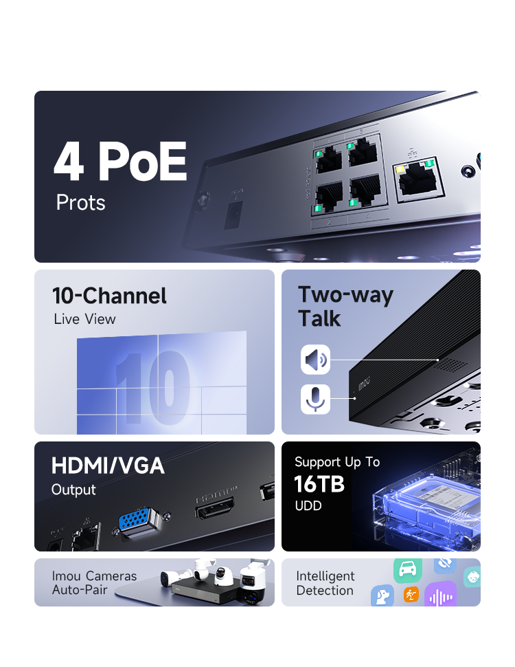 Imou N110-4P 10 kanaliga PoE IP salvesti – pilt 6