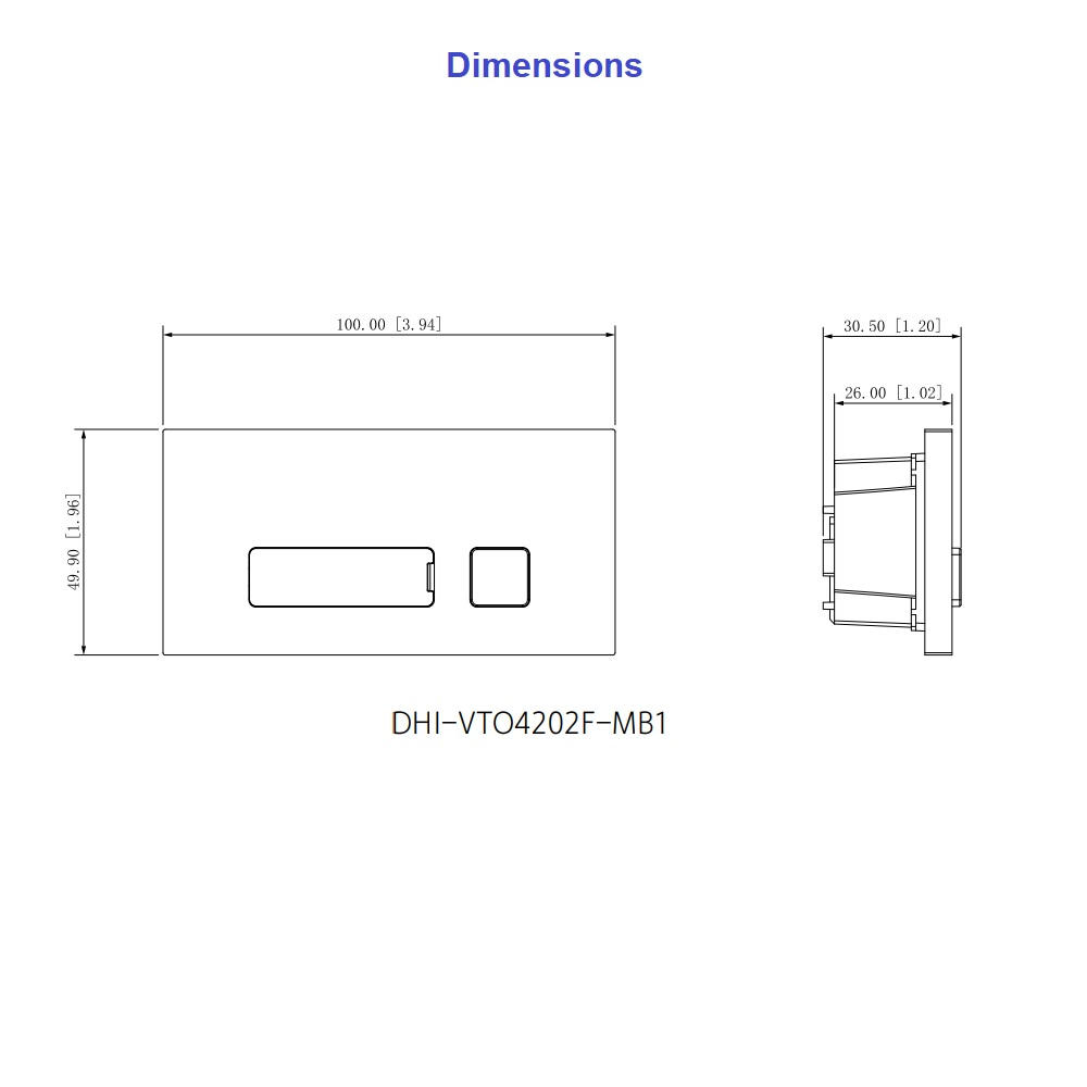 Dahua VTO4202F-MB2 2 nupuga moodul modulaarsele VTO4202F-X video-fonosüsteemile (poolkõrge)
