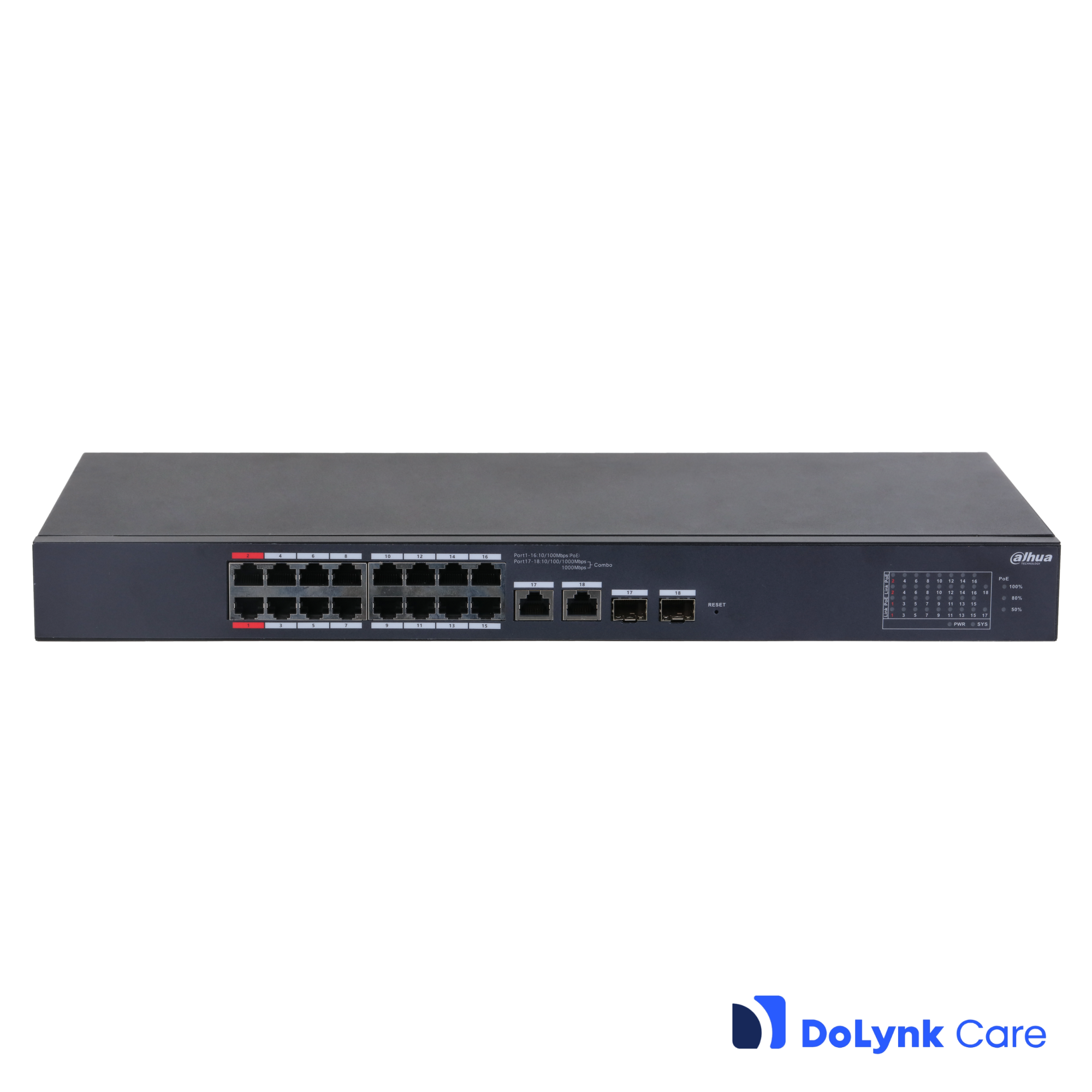 Dahua CS4218-16ET-135 18-Port Cloud Managed Desktop Switch with 16-Port PoE – pilt 2