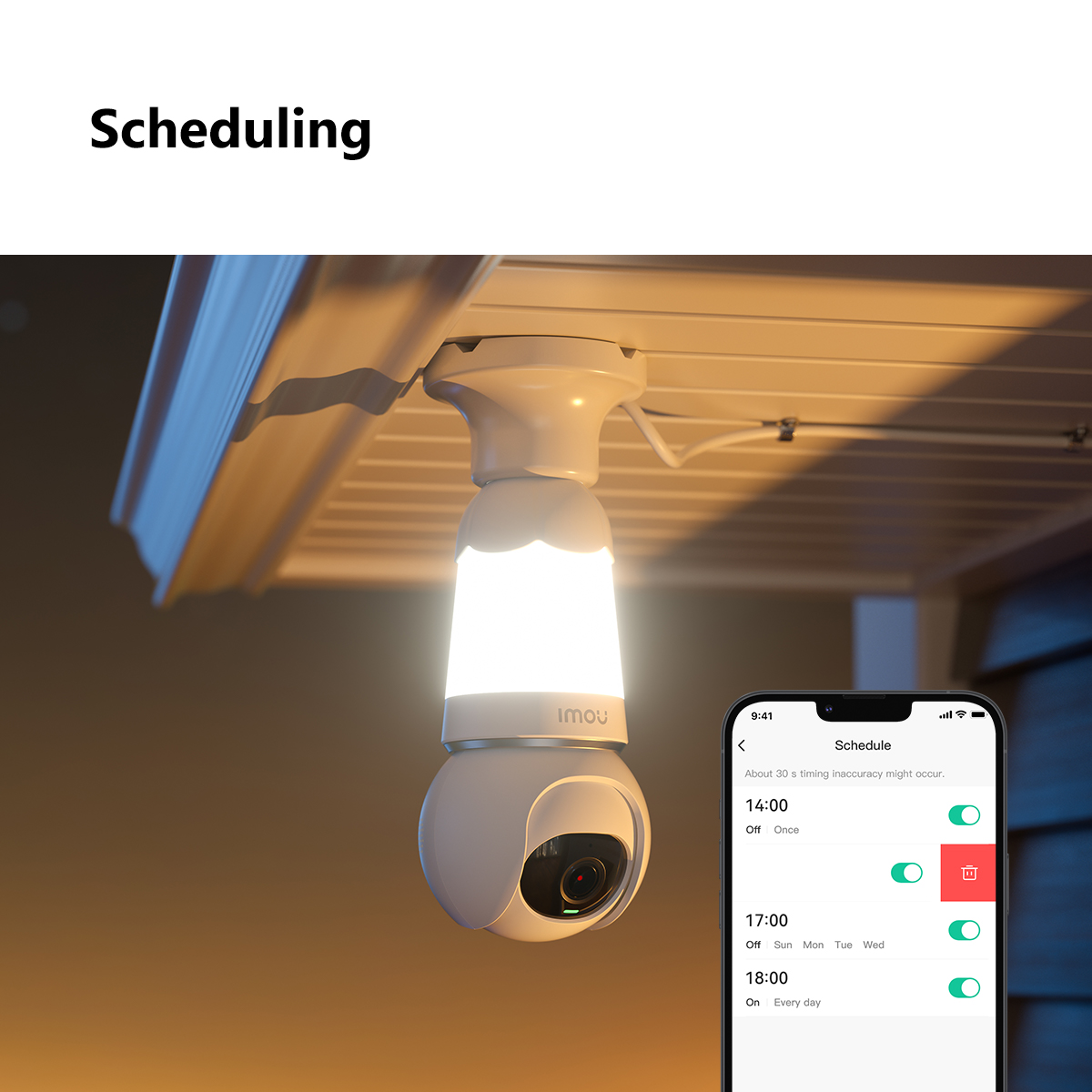 Imou Bulb Cam 5MP juhitav Wi-Fi IP kaamera LED lambiga – pilt 4