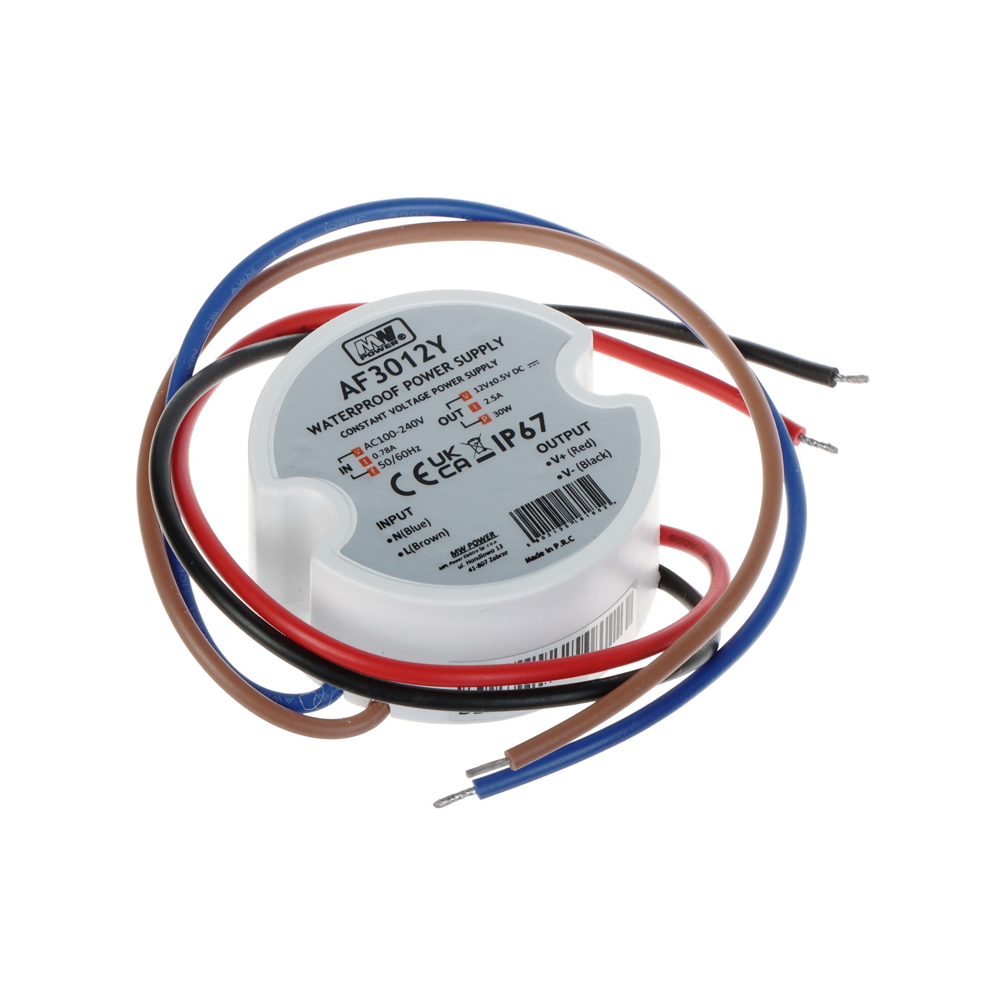 Switch mode power supply 12VDC, 2.5A, IP67