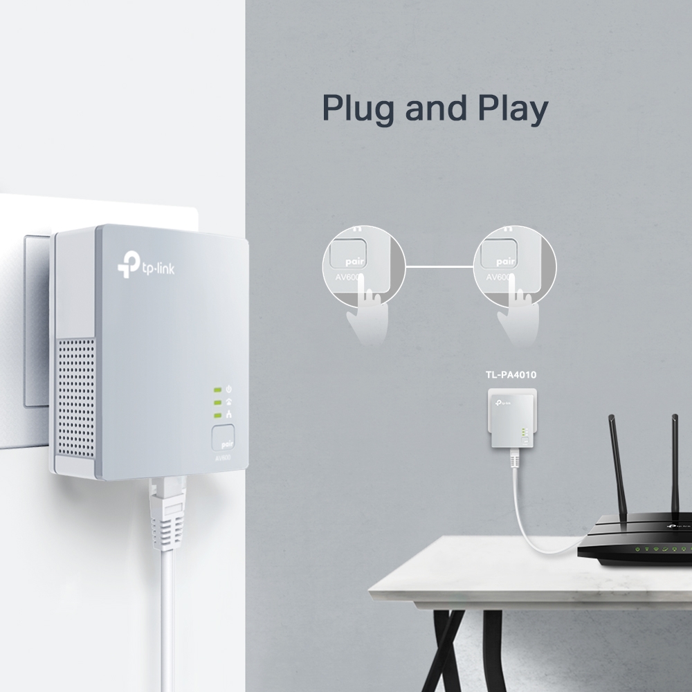 TP-Link TL-PA4010KIT 600Mbps Powerline Adapteri komplekt (2tk) Ethernet üle elektrivõrgu – pilt 2
