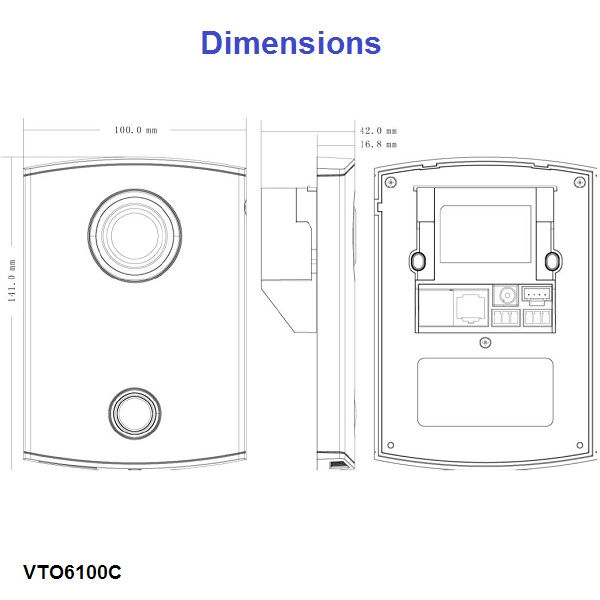 Dahua IP video-fono uksetelefoni süvistatav välipaneel kaardilugejaga 1.3MP IP65 – pilt 2