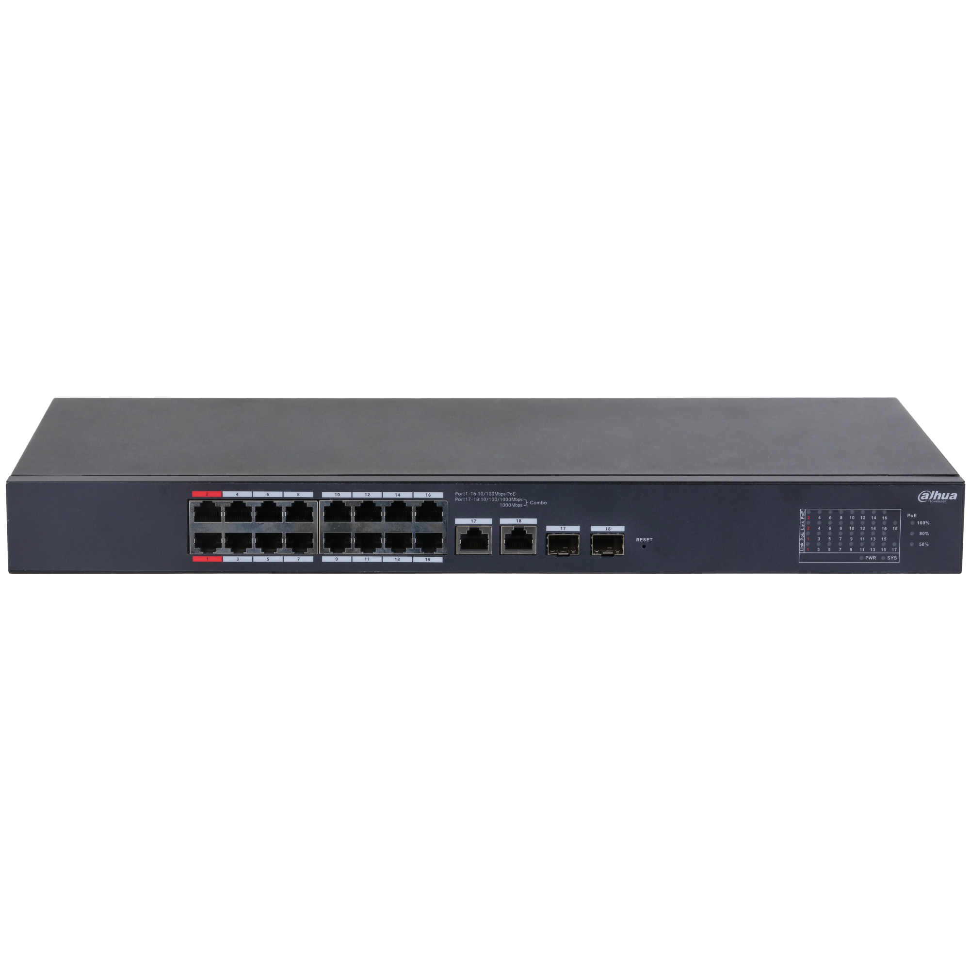 Dahua CS4218-16ET-190 18-Port Cloud Managed Desktop Switch with 16-Port PoE – pilt 2