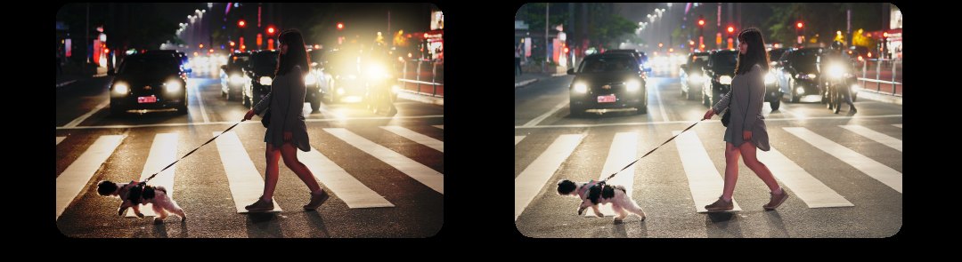 Tavaline valgustus vs. nutikas alavalgustus — vastutulevate autode esituled ei pimesta enam kogu kaadrit