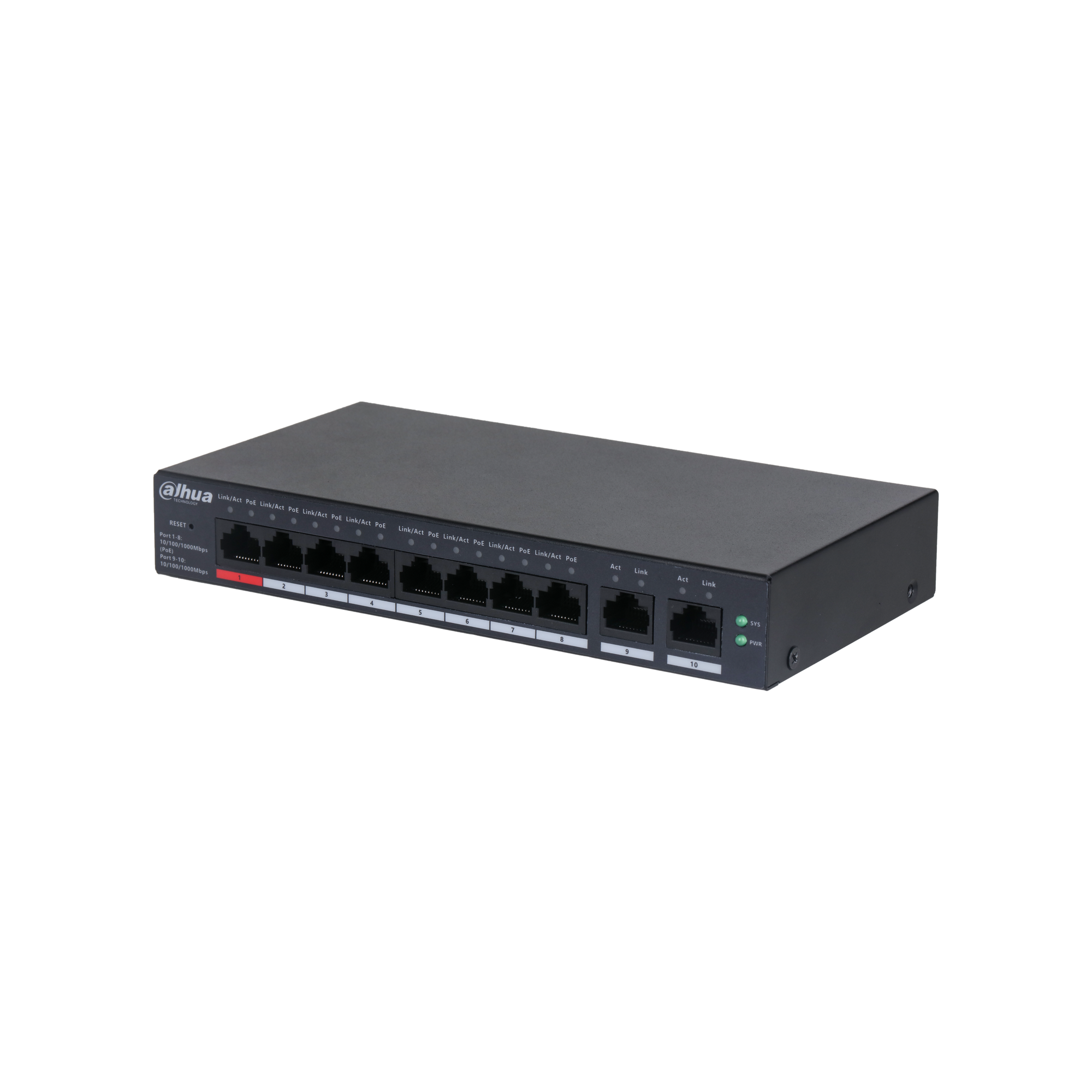 Dahua CS4010-8GT-110 10-Port Cloud Managed Desktop Gigabit Switch with 8-Port PoE
