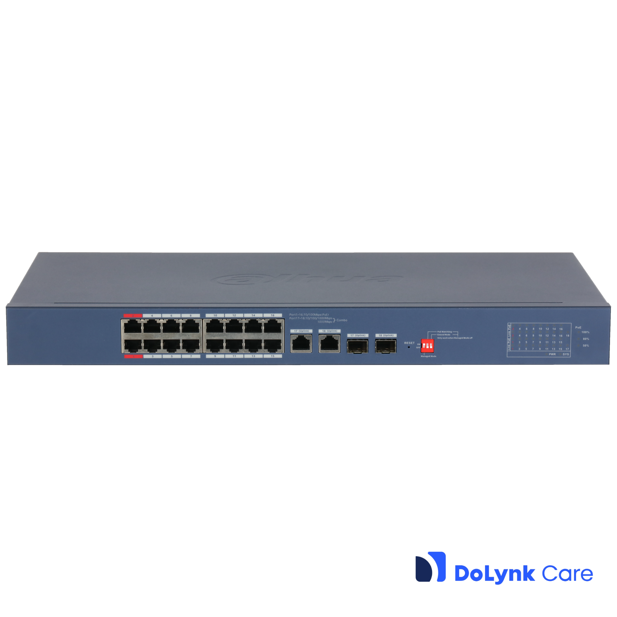 Dahua CS4218-16ET-240 18-Port Cloud Managed Desktop Switch with 16-Port PoE – pilt 2