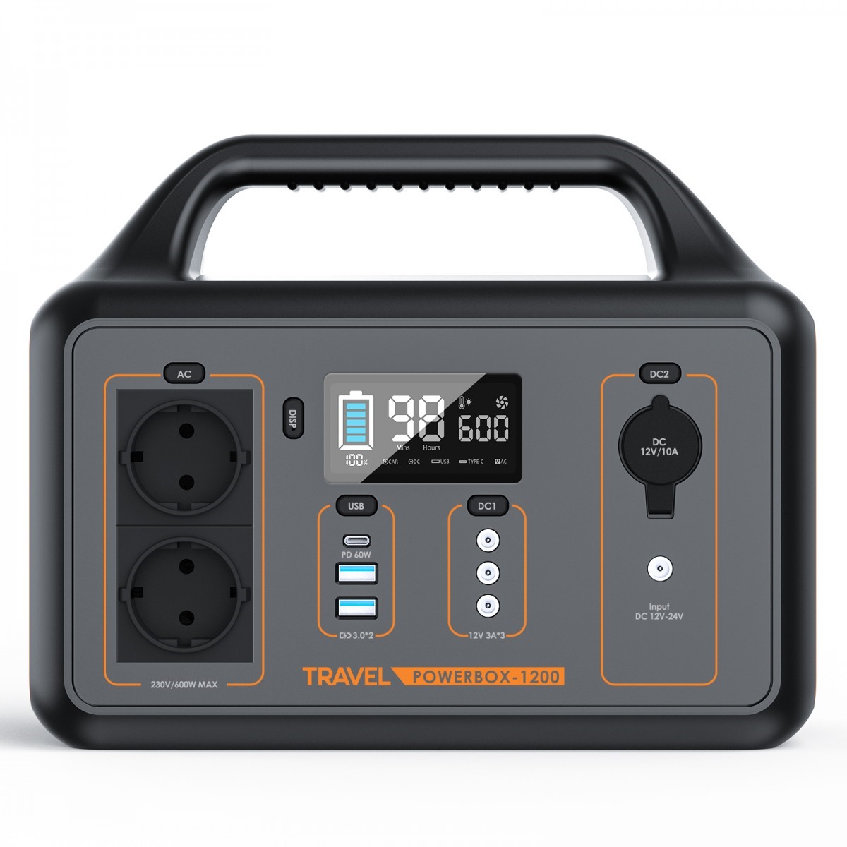 PORTABLE POWER STATION TRAVEL-POWERBOX-OPTI-1200 461 Wh 600 W