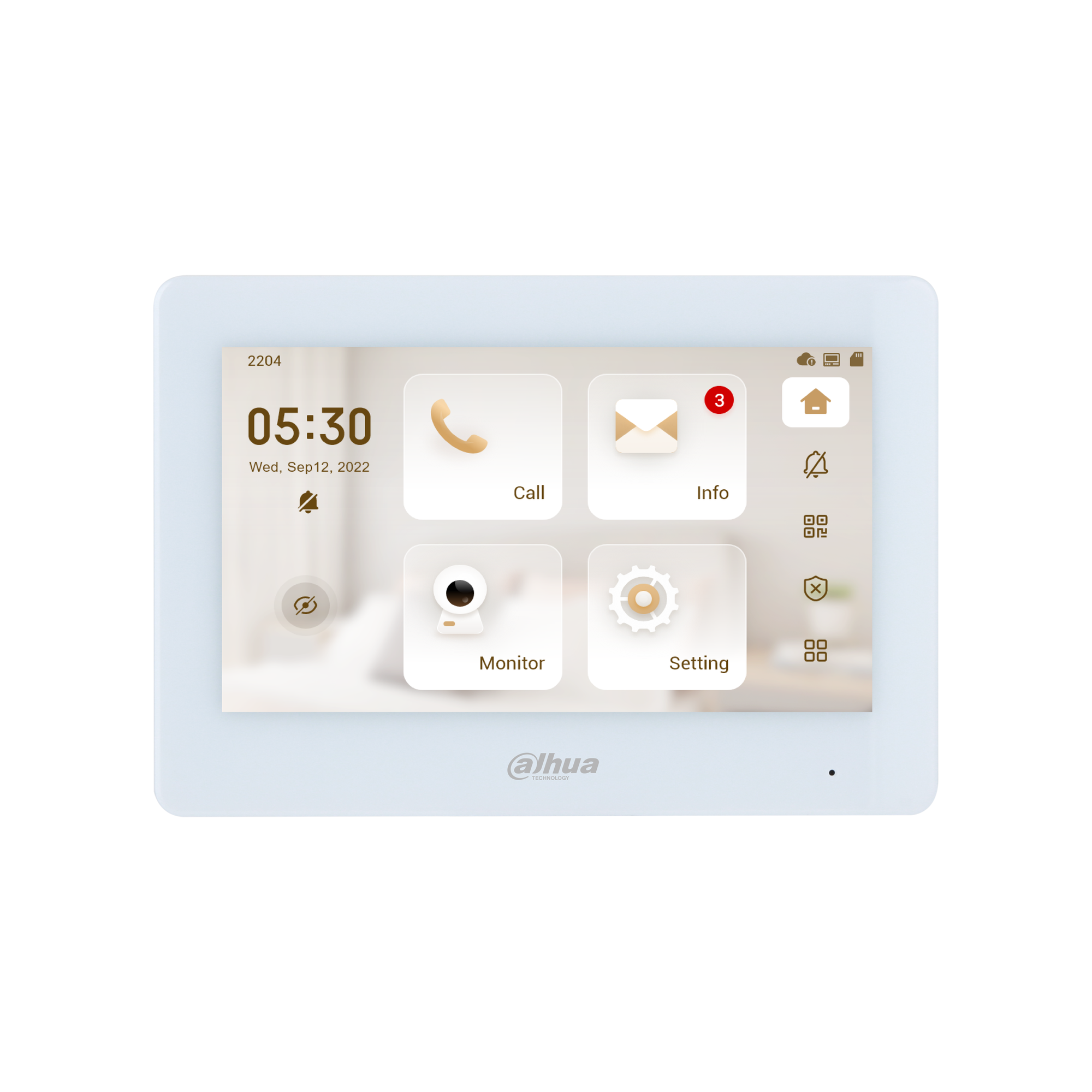 Dahua VTH5422HW-W IP 2-wire Wi-Fi video-fonosüsteemi valge monitor