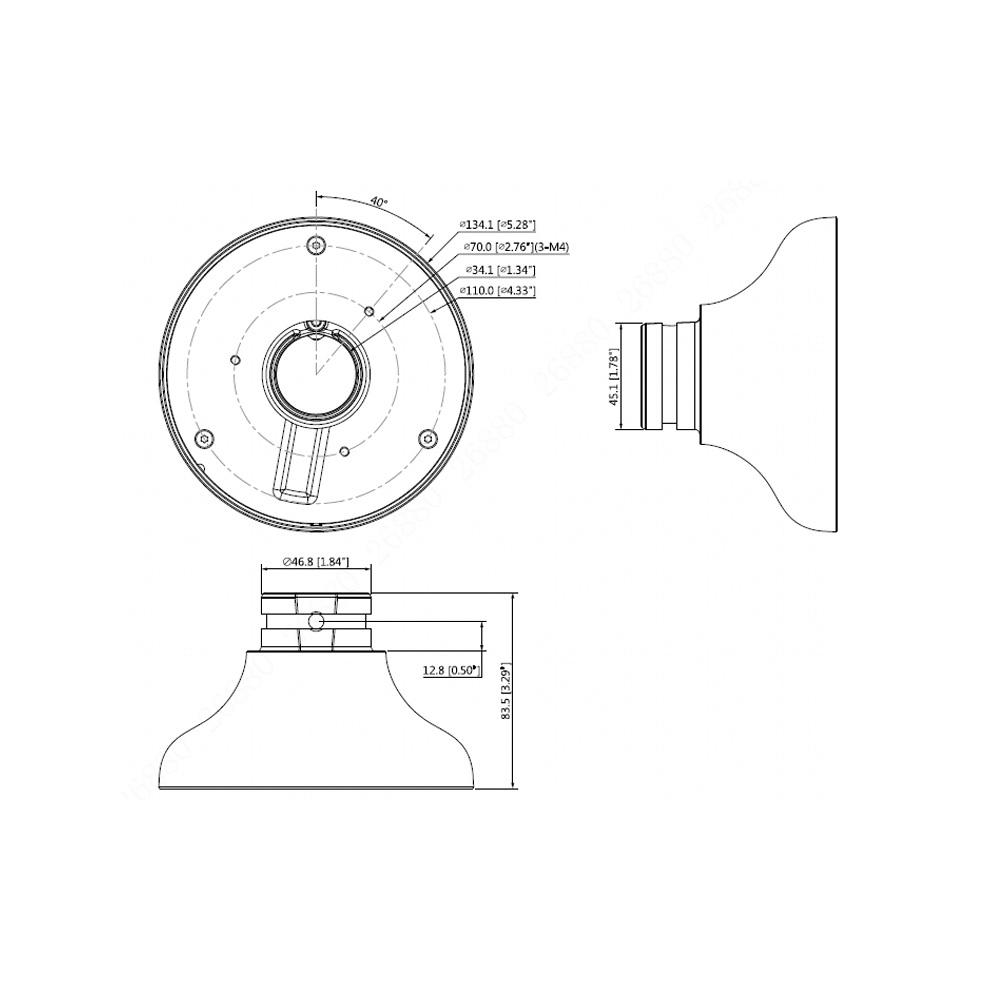 Dahua PFA107 Adapter Plate of PT Network Camera – pilt 2