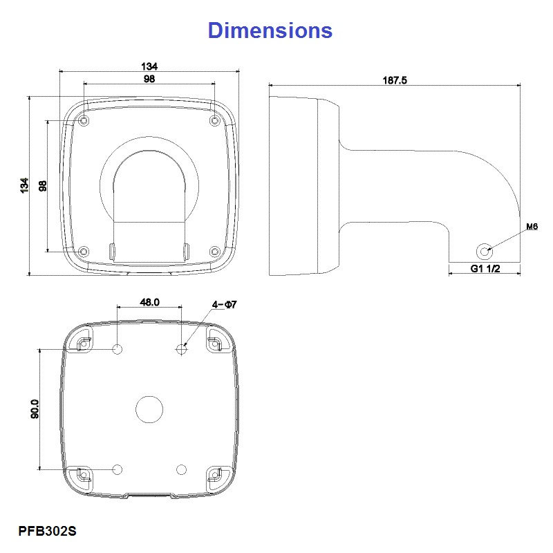Dahua kaamera seinakinnitus / ühendusbox PFB302S – pilt 2