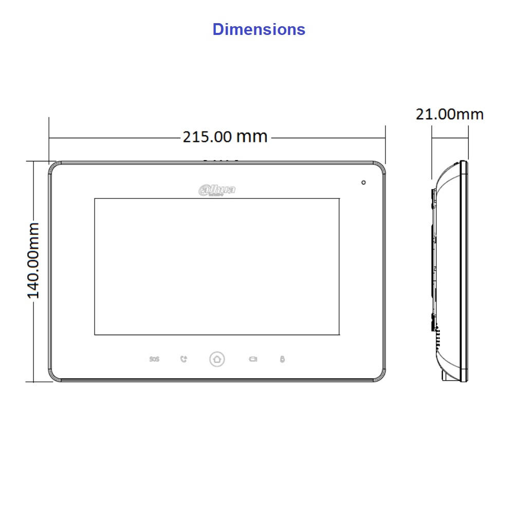 Dahua VTH5221DW-S2 IP video-fonosüsteemi Wi-Fi monitor – pilt 2