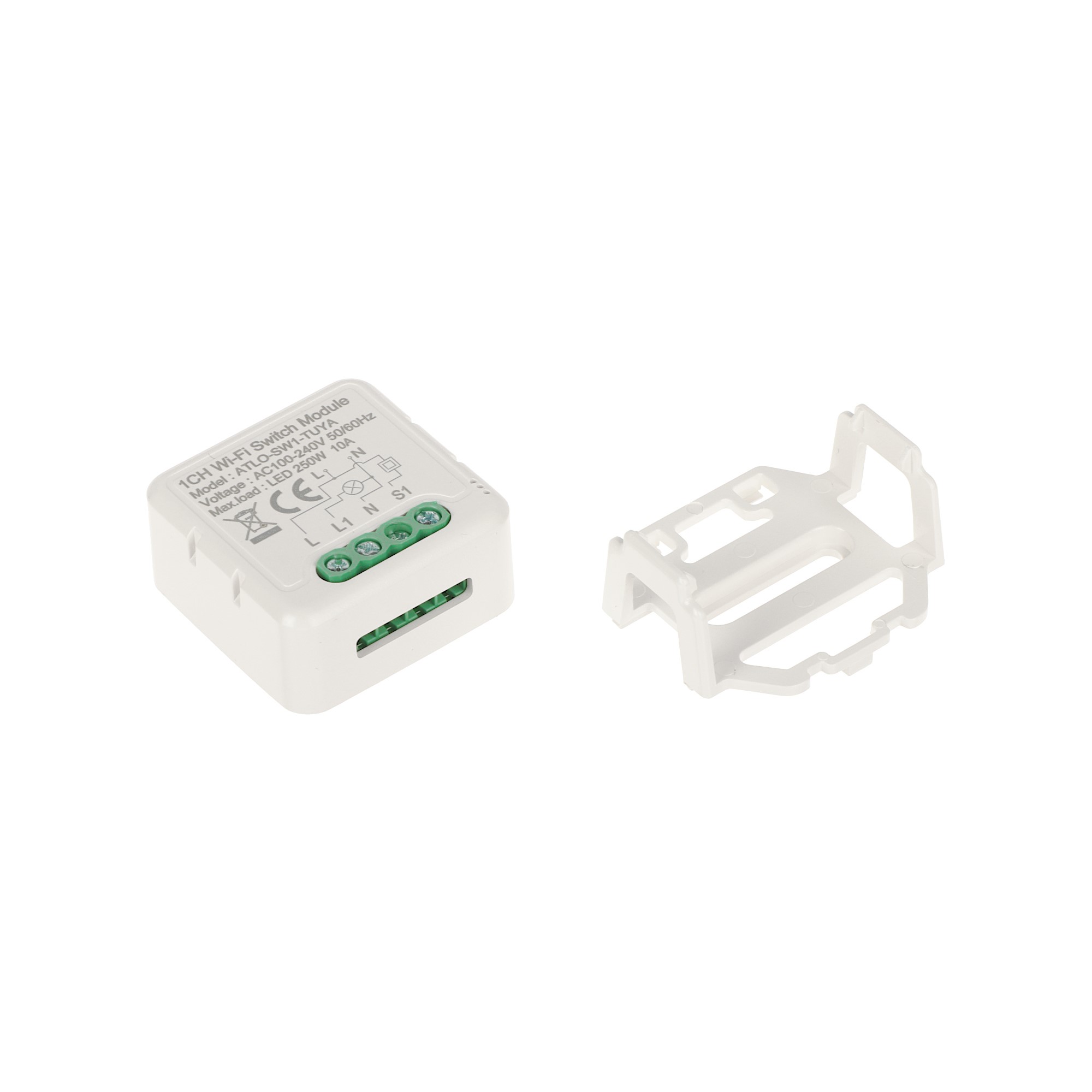 TUYA miniatuurne LED lambi nuti lüliti ühe kanaliga 10A, Wi-Fi 2.4 GHz 100-240V sisetingimustesse – pilt 2