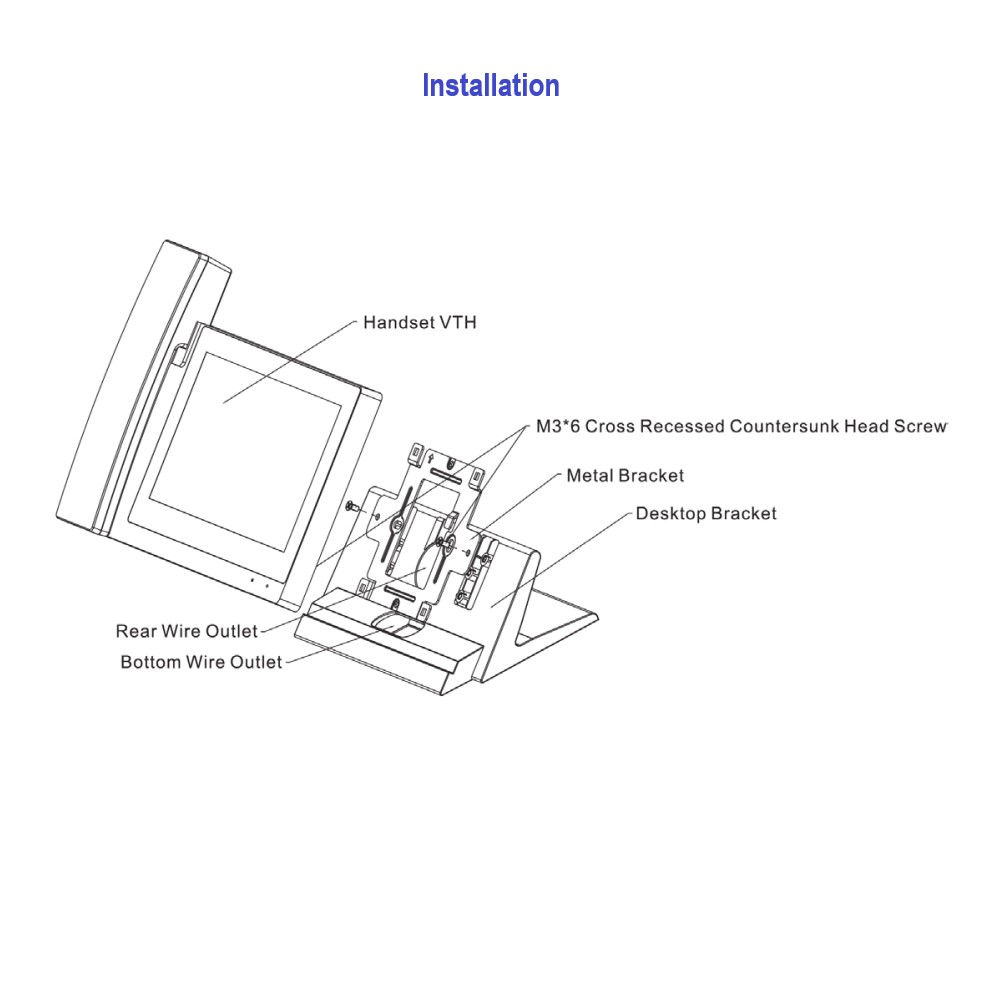 Dahua VTM123 video-fono monitori alus lauale paigaldamiseks – pilt 3