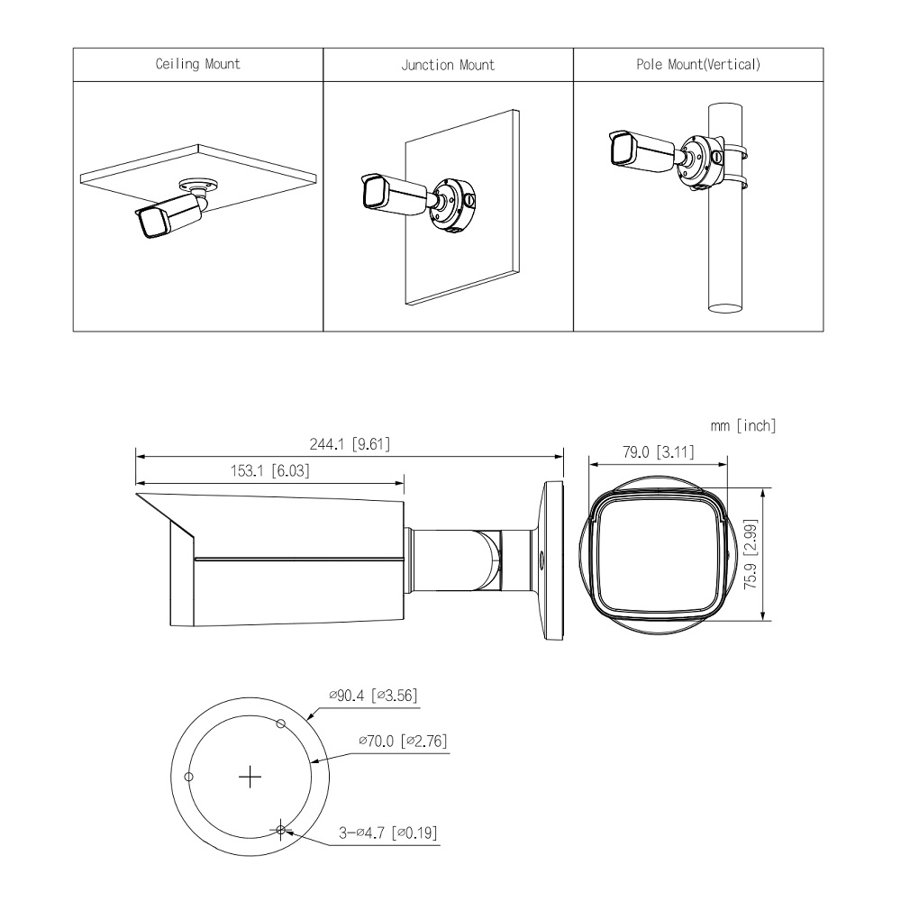 Dahua HAC-HFW2501TU-Z-A 5MP Starlight HDCVI torukaamera • mikrofon IR80m • 2.7-13.5mm