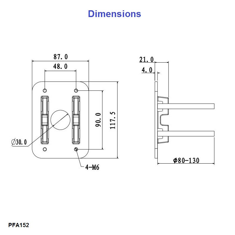 Dahua PFA152-E kaamerate mastile kinnitamise adapter – pilt 2