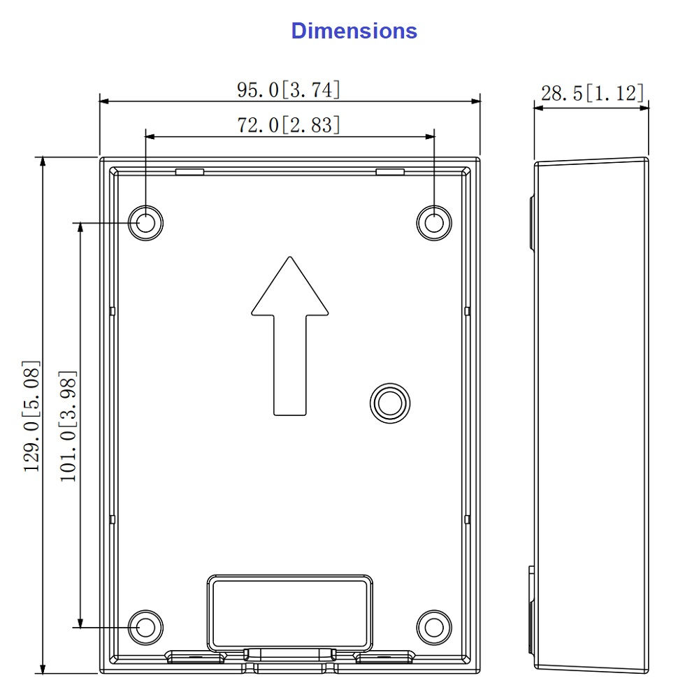 Dahua VTM115 pindpaigalduse adapter VTO2202F-P video-fonosüsteemi välisosale – pilt 2