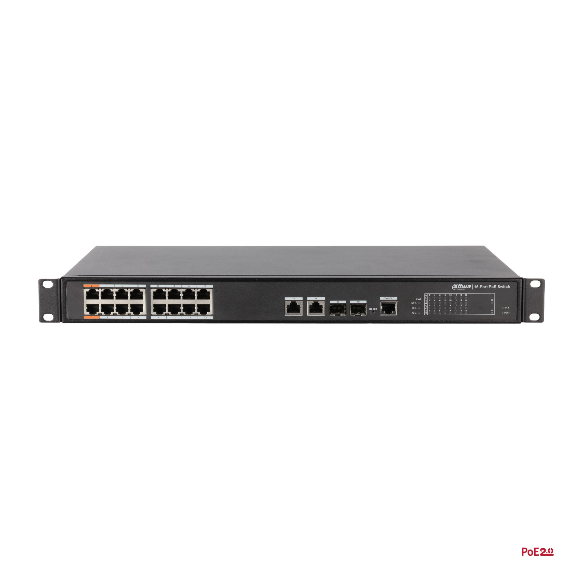 Dahua PFS4218-16ET-240-V3 16-port 100 Mbps + 2-port Gigabit Managed PoE Switch – pilt 2
