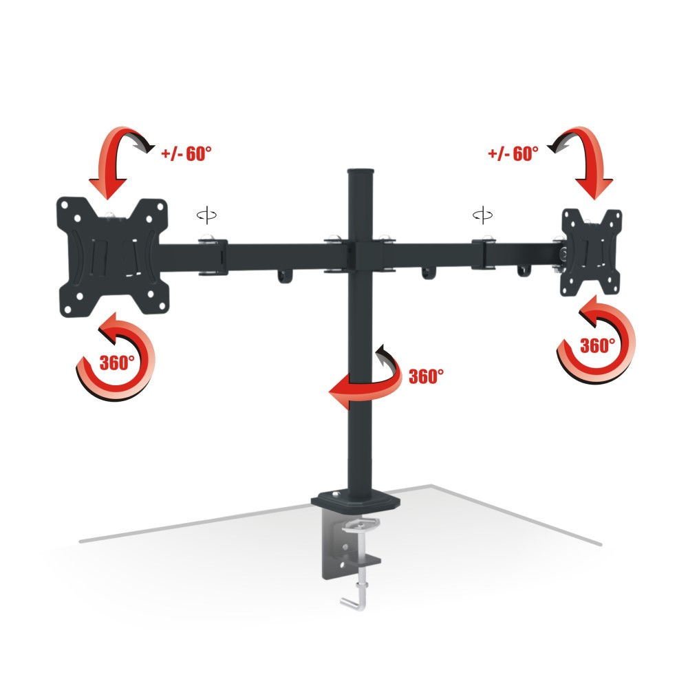 Monitori lauakinnitus kahele monitorile 13"-27" – pilt 2
