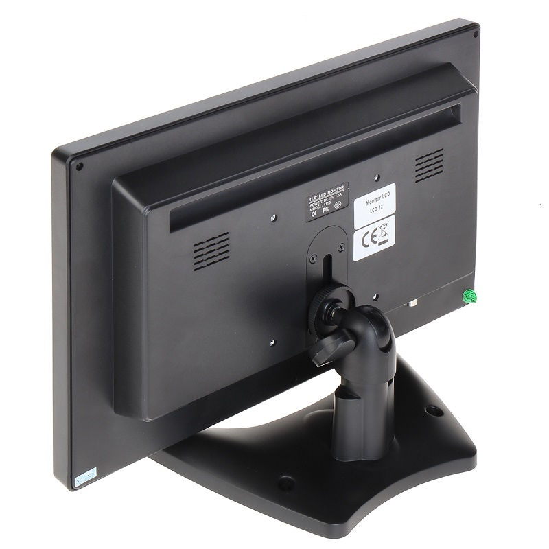 LCD videomonitor 12" • 1366*768 • HDMI • VGA • CVBS(BNC) • IR pult • 6ms • 500:1 •12V 2A – pilt 2